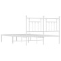 Estructura de cama con cabecero metal blanca 140x200 cm de vidaXL, Camas y somieres - Ref: Foro24-353587, Precio: 98,94 €, De...