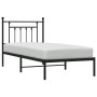 Estructura de cama con cabecero metal negro 90x200 cm de vidaXL, Camas y somieres - Ref: Foro24-353530, Precio: 72,43 €, Desc...