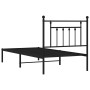 Estructura de cama con cabecero metal negro 90x200 cm de vidaXL, Camas y somieres - Ref: Foro24-353530, Precio: 72,43 €, Desc...