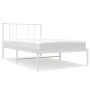 Estructura de cama de metal con cabecero blanco 75x190 cm de vidaXL, Camas y somieres - Ref: Foro24-352519, Precio: 57,32 €, ...