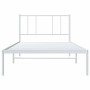 Estructura de cama de metal con cabecero blanco 75x190 cm de vidaXL, Camas y somieres - Ref: Foro24-352519, Precio: 57,32 €, ...