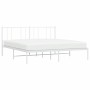 Estructura de cama de metal con cabecero blanco 180x200 cm de vidaXL, Camas y somieres - Ref: Foro24-352533, Precio: 105,32 €...