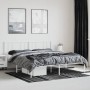 Estructura de cama de metal con cabecero blanco 180x200 cm de vidaXL, Camas y somieres - Ref: Foro24-352533, Precio: 105,32 €...