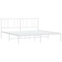 Estructura de cama de metal con cabecero blanco 180x200 cm de vidaXL, Camas y somieres - Ref: Foro24-352533, Precio: 105,32 €...