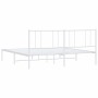 Estructura de cama de metal con cabecero blanco 180x200 cm de vidaXL, Camas y somieres - Ref: Foro24-352533, Precio: 105,32 €...