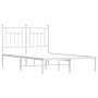 Estructura de cama de metal con cabecero blanca 120x190 cm de vidaXL, Camas y somieres - Ref: Foro24-353583, Precio: 107,05 €...