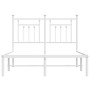Estructura de cama de metal con cabecero blanca 120x190 cm de vidaXL, Camas y somieres - Ref: Foro24-353583, Precio: 107,05 €...