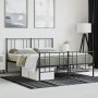 Estructura de cama cabecero y estribo metal negro 140x200 cm de vidaXL, Camas y somieres - Ref: Foro24-352499, Precio: 96,10 ...