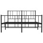 Estructura de cama cabecero y estribo metal negro 140x200 cm de vidaXL, Camas y somieres - Ref: Foro24-352499, Precio: 96,10 ...
