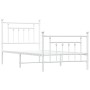 Estructura cama metal con cabecero y pie cama blanca 90x190 cm de vidaXL, Camas y somieres - Ref: Foro24-353596, Precio: 90,2...