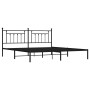 Estructura de cama con cabecero metal negro 193x203 cm de vidaXL, Camas y somieres - Ref: Foro24-353543, Precio: 108,20 €, De...