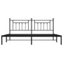 Estructura de cama con cabecero metal negro 193x203 cm de vidaXL, Camas y somieres - Ref: Foro24-353543, Precio: 108,20 €, De...