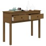 Mesa consola de madera maciza de pino marrón miel 100x35x75 cm en Mesas auxiliares | Comprar online en Foru.es
