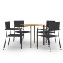 Set de muebles de comedor de jardín 5 piezas de ratán negro en Conjuntos de jardín | Comprar online en Foru.es