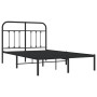 Estructura de cama con cabecero metal negro 120x190 cm de vidaXL, Camas y somieres - Ref: Foro24-352575, Precio: 108,84 €, De...