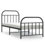 Estructura de cama con cabecero y estribo metal negro 90x200 cm de vidaXL, Camas y somieres - Ref: Foro24-353646, Precio: 103...