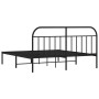 Estructura de cama con cabecero metal negro 160x200 cm de vidaXL, Camas y somieres - Ref: Foro24-353638, Precio: 152,41 €, De...