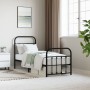 Estructura de cama con cabecero y estribo metal negro 75x190 cm de vidaXL, Camas y somieres - Ref: Foro24-352586, Precio: 94,...