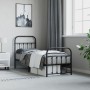 Estructura de cama con cabecero y estribo metal negro 75x190 cm de vidaXL, Camas y somieres - Ref: Foro24-352586, Precio: 94,...