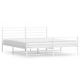 Estructura cama metal con cabecero y pie cama blanco 193x203 cm de vidaXL, Camas y somieres - Ref: Foro24-352392, Precio: 99,...