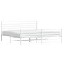 Estructura cama metal con cabecero y pie cama blanco 193x203 cm de vidaXL, Camas y somieres - Ref: Foro24-352392, Precio: 99,...