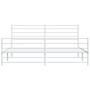 Estructura cama metal con cabecero y pie cama blanco 193x203 cm de vidaXL, Camas y somieres - Ref: Foro24-352392, Precio: 99,...