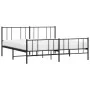 Black metal headboard and footboard bed frame 183x213cm by vidaXL, Beds and slatted bases - Ref: Foro24-352503, Price: 116,28...
