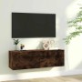 Mueble de TV madera contrachapada roble ahumado 100x30x30 cm en Muebles TV | Comprar online en Foru.es