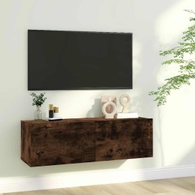 Mueble de TV madera contrachapada roble ahumado 100x30x30 cm en Muebles TV | Comprar online en Foru.es