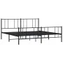 Black metal headboard and footboard bed frame 183x213cm by vidaXL, Beds and slatted bases - Ref: Foro24-352503, Price: 116,28...