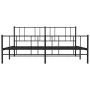 Black metal headboard and footboard bed frame 183x213cm by vidaXL, Beds and slatted bases - Ref: Foro24-352503, Price: 116,28...