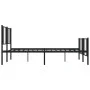 Black metal headboard and footboard bed frame 183x213cm by vidaXL, Beds and slatted bases - Ref: Foro24-352503, Price: 116,28...