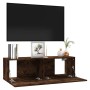 Mueble de TV madera contrachapada roble ahumado 100x30x30 cm en Muebles TV | Comprar online en Foru.es