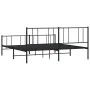 Black metal headboard and footboard bed frame 183x213cm by vidaXL, Beds and slatted bases - Ref: Foro24-352503, Price: 116,28...