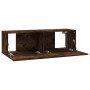 Mueble de TV madera contrachapada roble ahumado 100x30x30 cm en Muebles TV | Comprar online en Foru.es