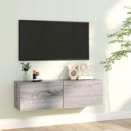 Mueble para TV madera contrachapada gris Sonoma 100x30x30 cm en Muebles TV | Comprar online en Foru.es