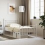 Estructura cama metal cabecero y estribo blanca 100x190 cm de vidaXL, Camas y somieres - Ref: Foro24-353598, Precio: 94,59 €,...