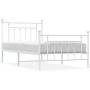 Estructura cama metal cabecero y estribo blanca 100x190 cm de vidaXL, Camas y somieres - Ref: Foro24-353598, Precio: 94,59 €,...
