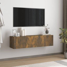 Mueble de pared TV contrachapado roble ahumado 120x30x30 cm en Muebles TV | Comprar online en Foru.es
