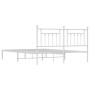 Estructura de cama con cabecero metal blanca 160x200 cm de vidaXL, Camas y somieres - Ref: Foro24-353589, Precio: 127,05 €, D...