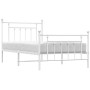 Estructura cama metal cabecero y estribo blanca 100x190 cm de vidaXL, Camas y somieres - Ref: Foro24-353598, Precio: 94,59 €,...