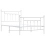 Estructura cama metal cabecero y estribo blanca 100x190 cm de vidaXL, Camas y somieres - Ref: Foro24-353598, Precio: 94,59 €,...