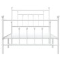 Estructura cama metal cabecero y estribo blanca 100x190 cm de vidaXL, Camas y somieres - Ref: Foro24-353598, Precio: 94,59 €,...