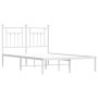 Estructura de cama de metal con cabecero blanca 120x200 cm de vidaXL, Camas y somieres - Ref: Foro24-353584, Precio: 110,45 €...