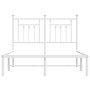 Estructura de cama de metal con cabecero blanca 120x200 cm de vidaXL, Camas y somieres - Ref: Foro24-353584, Precio: 110,45 €...