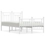 Estructura cama metal con cabecero y estribo blanco 135x190 cm de vidaXL, Camas y somieres - Ref: Foro24-353603, Precio: 136,...