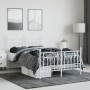 Estructura cama metal con cabecero y estribo blanco 135x190 cm de vidaXL, Camas y somieres - Ref: Foro24-353603, Precio: 136,...