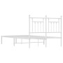 Estructura de cama de metal con cabecero blanca 120x200 cm de vidaXL, Camas y somieres - Ref: Foro24-353584, Precio: 110,45 €...