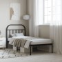 Estructura de cama con cabecero metal negro 90x200 cm de vidaXL, Camas y somieres - Ref: Foro24-353628, Precio: 107,70 €, Des...
