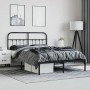 Estructura de cama con cabecero metal negro 135x190 cm de vidaXL, Camas y somieres - Ref: Foro24-352577, Precio: 111,63 €, De...